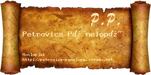 Petrovics Pénelopé névjegykártya